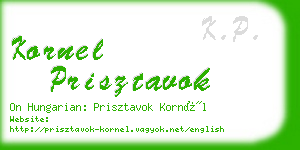 kornel prisztavok business card